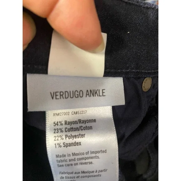 PAIGE Verdugo Ankle Jeans 24 Dark Wash High Waist Cotton Blend Denim Skinny - Picture 5 of 5